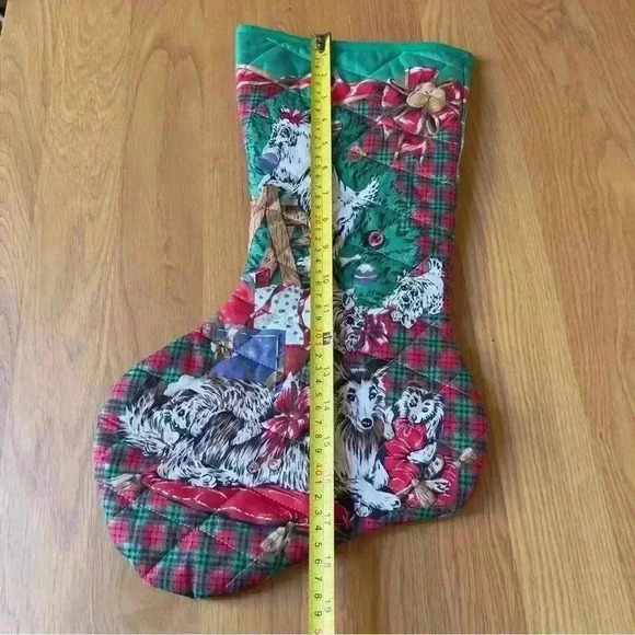 Vtg Christmas Stocking “Nicholaus” Dog Themed - Picture 4 of 5